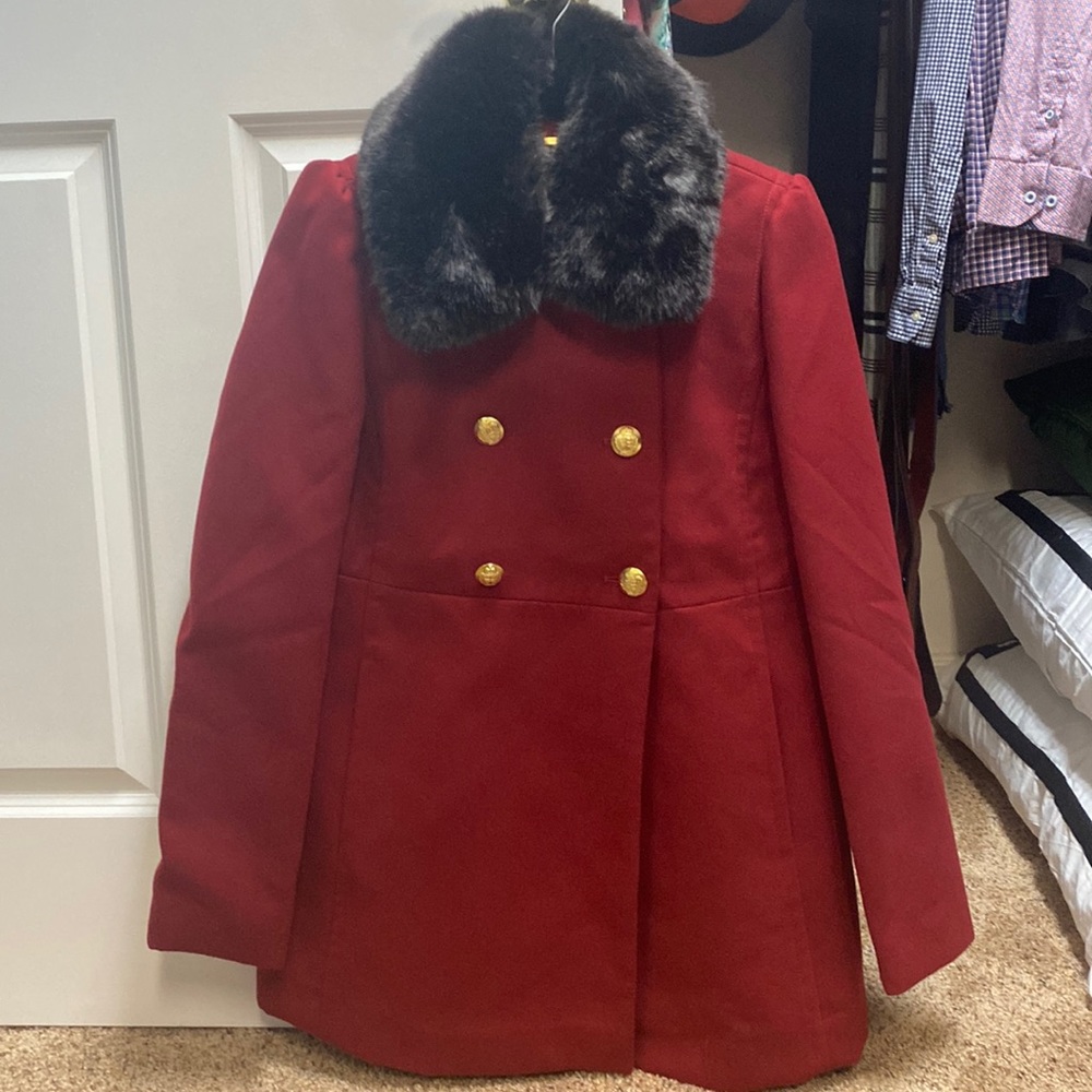 Express Red Peacoat